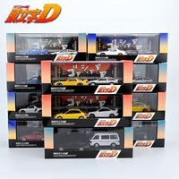 Anime 1:64 first text D AE86 RX7 NSX with scene set Alloy die-cast simulation car model,adult decoration,boy toy,children's gift