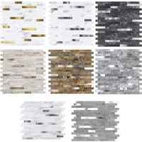 Mosaic Aluminum Backsplash PVC Wall Stickers Kitchen Wallpaper Backsplash Bedroom Living Room Self-adhesive Waterproof 3d Tiles