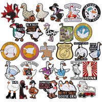 Silly Goose Club Enamel Pins Cartoon Ducktor Honk Animal Brooch Lapel Badge Cute Fun Halloween Duck Jewelry Gift for Friends