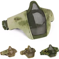 Tactical Combat Mask Airsoft CS Breathable Steel Mesh Half Face Mask Outdoor Shooting Hunting Paintball Sports Masks
