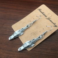 Sardine Fish Earring Ocean Animal Jewelry Boho Vintage Jewelry Pilchard Stud Fashion Retro Hot Ear Pendant Gift