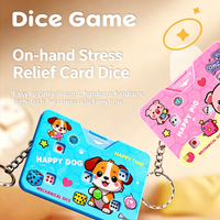 New Mechanical Press Mini Card Dice Keychain Cute Cartoon Decompression Creative Fun Bar Practical Toy Pendant Small Gift