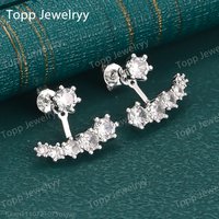 Charming 925 Sterling Silver Exquisite Diamond Earrings for Women, Fashionable Wedding Gift Jewelry Accessories