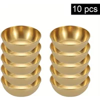 10Pcs/Set Stainless Steel Sauce Dishes Mini Saucers Bowl Round Seasoning Dishes Small Appetizer Plates Serving Bowl