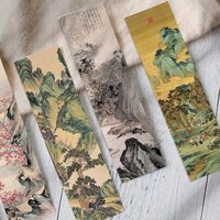 30pcs Landscape Painting Bookmarks with Chinese Style Classic and Ancient Bookmark Decoration Reading Page Annotation Cards