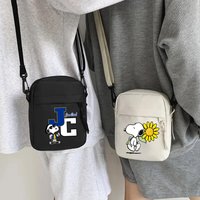 Snoopy Anime Shoulder Bag Man Woman Cartoon Crossbody Bags Double-deck Storage Bag Fashion Large Capacity Square Sports Bag Gift
