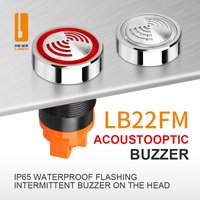 LANBOO 22mm Metal Buzzer AD16-22SM Flash LED Alarm Indicator Light Signal Lamp FlashmetalDC12V DC24V