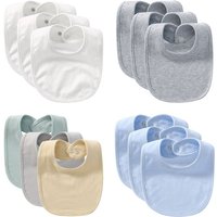 77HD 3 Pcs Newborn Solid Color Absorbent Button Bib Scarf Baby Feeding Drool Bibs Soft Cotton Breathable Saliva Towel