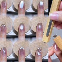 1Pc-3in1 Multifunctional Strong Cat's Eye Nail Magnet Stick Flowers/Square/Round Handle Magnet Pen DIY French Effect Nail Tool