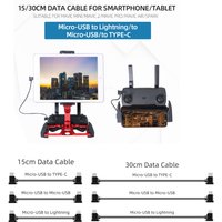 Micro-USB to Lightning/TYPE-C/Micro-USB Data Cable Smartphone Tablet 15/30cm Line For DJI MAVIC MINI/ SE/MAVIC 2/MAVIC AIR/Spark