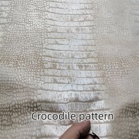 0.8mm Off-White Crocodile Pattern Sheepskin. Top-Grain Leather. Genuine Leather Fabric. For DIY Handcrafts: Bags,Full Sheepskin.