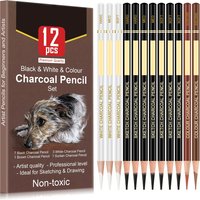 6/12 Carbon Pencil Professional White Charcoal Highlight Pencil White/Black/Colour Carbon Sketch Pencil Art Drawing Tools