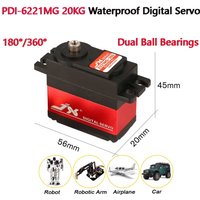 JX PDI-6221MG 20KG Digital Servo 180°/360° High Torque Metal Gear Waterproof for 1/8 1/10 RC Car Boat Robot Helicopter RC Parts
