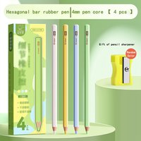 4 Pcs Pencil Style Eraser for Detailed Wiping of Art Student Sketches Without Leaving Any Marks, 4MM Hexagonal Bar Eraser