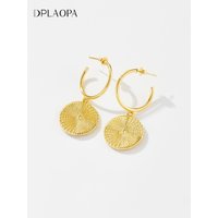 DPLAOPA 925 Sterling Silver Gold Michelle Earring Drop Earring San Women Piercing Pendiente Luxury Jewelry Clips Big Rock Punk