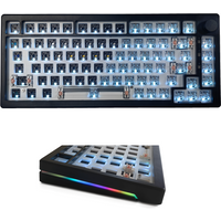 MAIMOOO KX75 75% Keyboard Kit Hotswap Transparent Full RGB Backlit 2.4GHz/ Bluetooth Macro Custom DIY Mechanical Keyboard