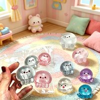 Taba Squishy Jellyfish Octopus Toy Transparent Cute Stress Relieving Sensory Fidget Toys Anxiety Pull Focus Desk Accessory Gift