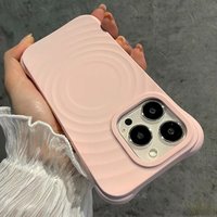 Water Ripple Liquid Silicone For Magsafe Wireless Charge Magnetic Case For iPhone 16 15 17 13 11 14 Pro Max Soft Shockproof Case