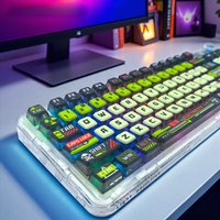 Pudding Keycap Apocalypse Biochemical Four Sided Transparent PBT 125 Keys for 61 68 75 84 87 89 96 98 100 Mechanical Keyboard