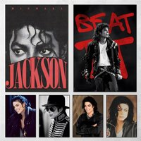 1pc Michael Jackson Vintage Poster Sticker Print Waterproof Wall Art For Living Room Bedroom Home Decor
