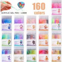 ROSYMENG 100/160 Colors Gel Pens,Acrylic Painting Handbook Pen Set,Multi-Color Neutral Pen,Student Writing Drawing Marker Pens