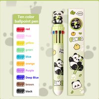 Cartoon Cute Animal 10Color Ballpoint Pen Signature Pen School Student Stationery Writing Supplies Kids Gift Funny Pens