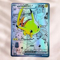 DIY Pokemon Pikachu ex 001/001 Single Holographic Texture Cards English Version Perfect Condition Classic Anime Collectible TCG