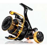 Gold Fishing Reel Spinning Metal Spool 1000 2000 3000 4000 5000 6000 7000 Gear Ratio 5.2:1 Drag 10kg CNC Metal Handle Ball Knob