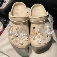Hollow Shoe Charms Translucent Butterfly Ballet Style Shoe Buckles Fit for Sandals Clogs DIY Removable Cute Girls Women Gifts