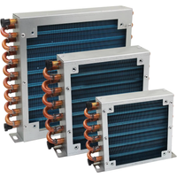 Small shell condenser radiator refrigerator freezer water-cooled aluminum fin and copper tube heat exchanger with fan air-cooled