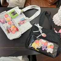 New Y2k Anime Polka Dot Ita Shoulder Bag Two-dimensional Large Capacity Cute Girl Transparent Tote Bag Otaku DIY Display Handbag
