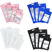50Pcs Matte Zip lock Plastic Bag Aluminum Foil Hologram Food Pouch Small Water Proof Zipper Reclosable Pouches Gift Packaging