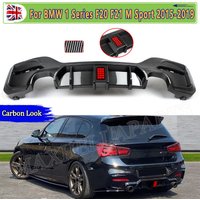 Hecklippen-Diffusor-Spoiler für BMW 1er M Sport F20 F21 M135i M140i 2015–2018, Stoßstange mit Bremslicht, glänzendes Schwarz, Zubehör