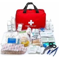 184pcs First Aid Kit, Multi-purpose Emergency Medical Supplies Portable Medical Bag, For Outdoor Hiking, Camping And More