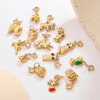 18K Gold Plated Stainless Steel Charms Owl Elephant Fox Lion Deer Pig Pendants Bracelet Necklace Jewelry DIY Making Accessories