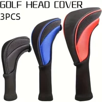 3pcs Professional Durable Breathable Golf Club Head Covers, Wood Driver Protect Headcover, Fairway Golf Putter Cover
