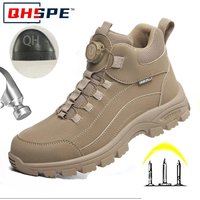 Steel Toe Safety Work Boots for Men Puncture-Proof Insole Anti-Crush Anti-Slip Wear Resistant Industrial Footwear Stylish Buckle