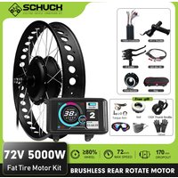 Electric Fat Bike Motor Kit 72V 5000W Rear Rotate Brushless Hub Motor Wheel 4.0Tyre Dropout 170mm for Snow Ebike Conversion Kit