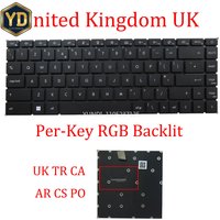 YD Per key RGB Backlit UK TR AR CA CS PO Keyboard For MSI Creator Z16 A11UE A11UET A12U A12UET Canada TurkeyBlack Without Frame