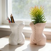 Victorian Corset Pencil Holder, Vanity Organizer, Brush Storage Pot, Dried Flower Vase, Home Decor