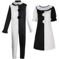 Terrifierr Cosplay Costume 1 Set Female Or Male Horror Carnival Party Skin-Tight Killer Clowns Jumpsuit for Halloween Costume