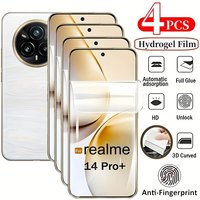 4Pcs Hydrogel Film for Realme 14 Pro Plus 14 Pro 14X 14 13 Plus 13 12 11 Pro Plus 5G 12 11 Anti-Fingerprints Glass