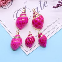 5pcs Retro Handmade Snail Pendant Natural Pink Shell Conch Necklace DIY Pendant Charm Ladies Earrings Making Craft Decoration