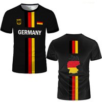 Germany Football Jersey T-shirt For Men Clothing German Flag Pattern Short-sleeved Tees Tops Summer Sports Casaul Men T shirt