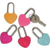 Random Plastic Case Mini Heart Shape Padlocks Mini Padlocks With With 2 Keys Lock for Travel Jewelry Box Diary Book Suitcase