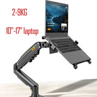 NB F80 with Laptop Tray for 10'-17' Laptop Pad Notebook Desktop Stand Gas Spring Long Arm Full Motion Tilt Clamp Grommet Hole
