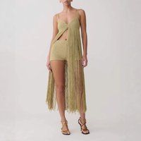Elegant Summer Knitted Shorts Set with Tassel Strap for Women 2026 New Arrival Casual Sportswear Two-Piece Suite
