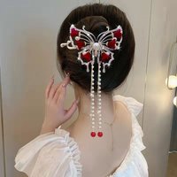 Top Selling Women Flower Tassel Twisted Hair Clip Back of The Head Barrettes Female Sweet Hairpins New Headwear Accessories