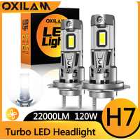 2Pcs 120W H7 LED Bulb H4 H8 H11 9005 9006 9012 High Power Headlight Turbo CSP Chips LED Lights For Car H7 Lamp 22000LM 6500K 12V