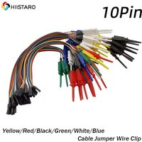 20CM Test Hook Clip Logic Analyzer Cable Gripper Probe Jumper Wire Clamp Kit Yellow/Red/Black/Green/White/Blue